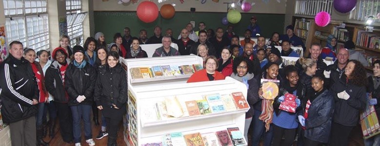 Learners from Nebo Primary return to find a new library at their school for Mandela Day