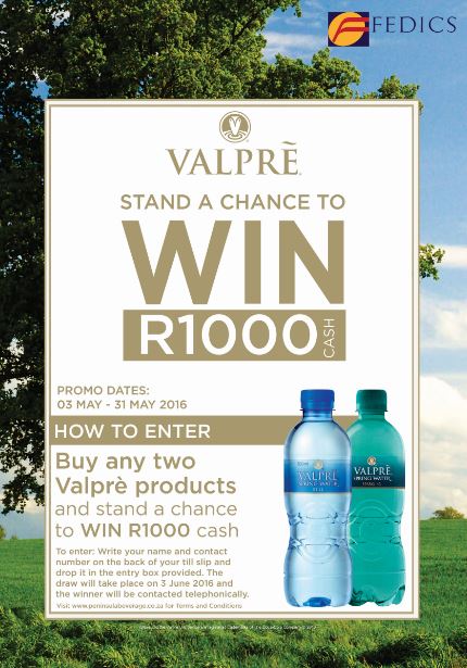 'Stand a chance to win R1000 cash in each participating Fedics Unit' - COMPETITION RULES