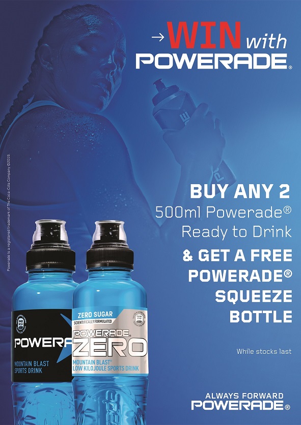 Sportsman’s Warehouse Powerade “Squeeze bottle Value add” 