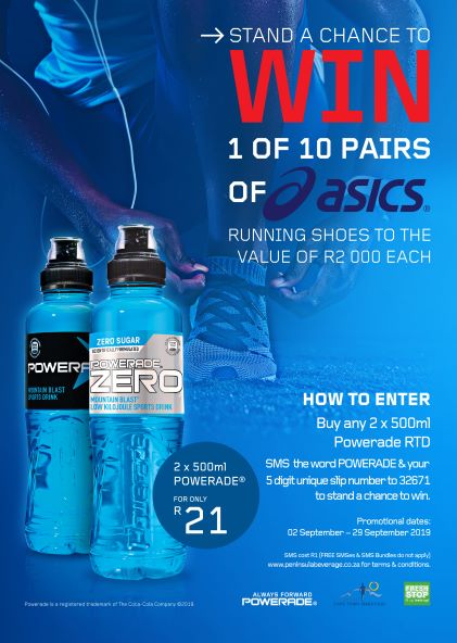 Caltex Freshtop Powerade “WIN 1 of 10 Asics Running shoes to the value of R2000 each” 