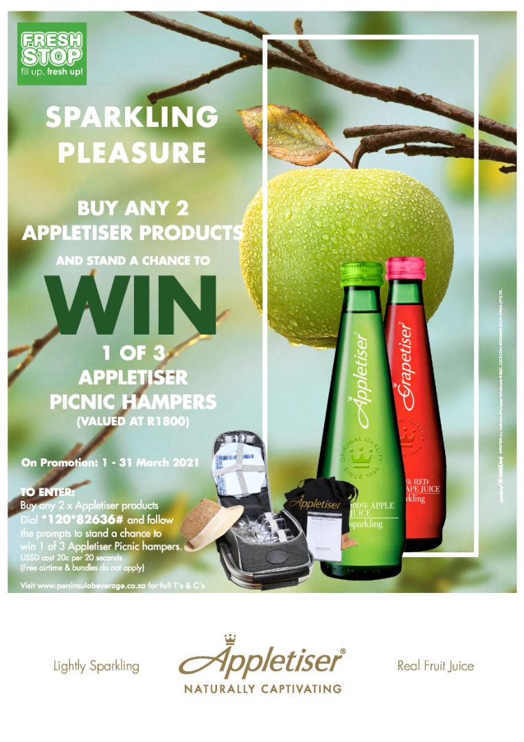 Stand a chance to win 1 of 3 Appletiser Picnic Hampers valued at R1800