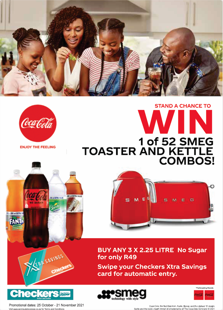 WIN 1 of 52 SMEG Kettle and Toaster Combo Sets to the Value of +- R6000 Each (Checkers Group Western Cape Only)