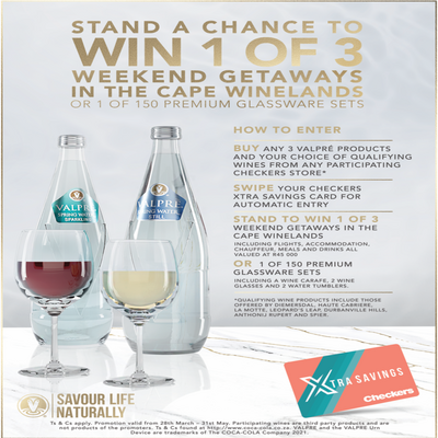 Stand a Chance to WIN 1 of 3 Weekend Getaways in the Cape Winelands Valued at R45 000