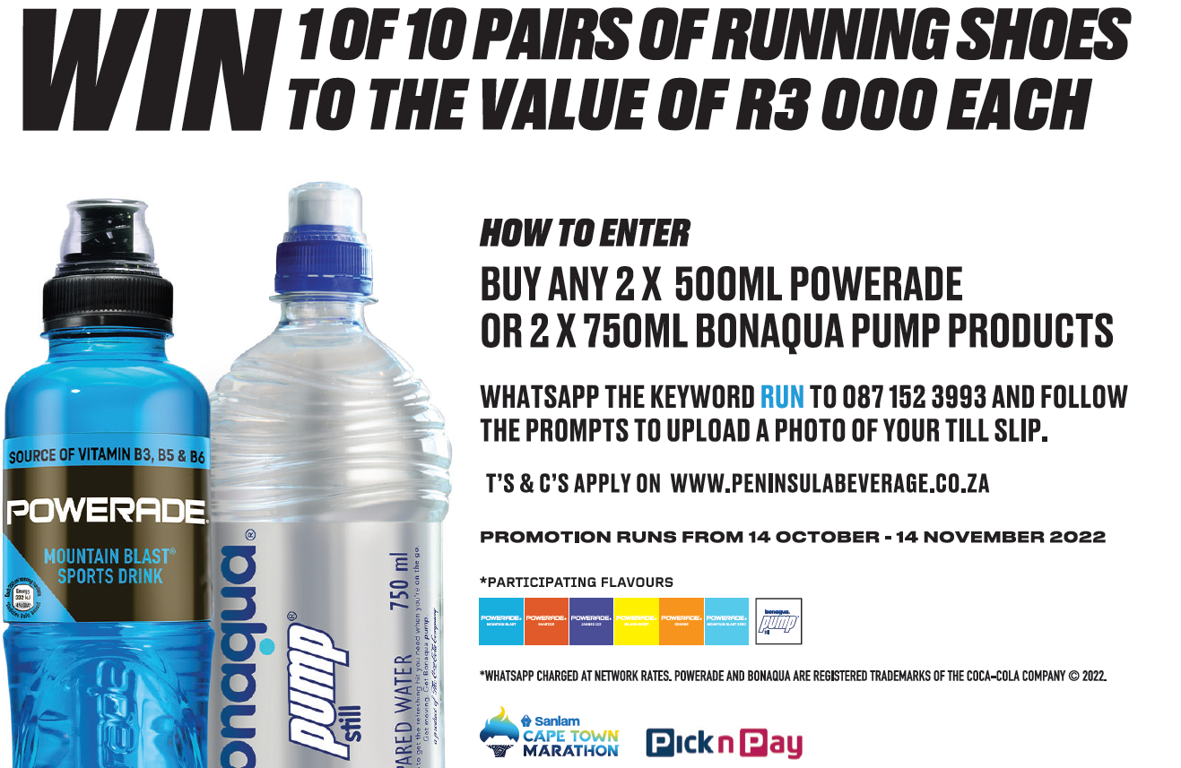 STAND A CHANCE TO WIN 1 of 10 running shoes to the value of R3000 each