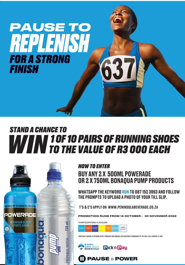 STAND A CHANCE TO WIN 1 of 10 running shoes to the value of R3000 each